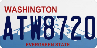 WA license plate ATW8720