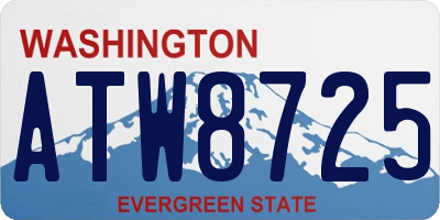 WA license plate ATW8725