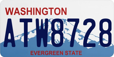 WA license plate ATW8728