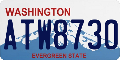 WA license plate ATW8730