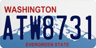 WA license plate ATW8731