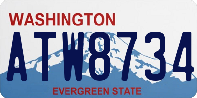 WA license plate ATW8734
