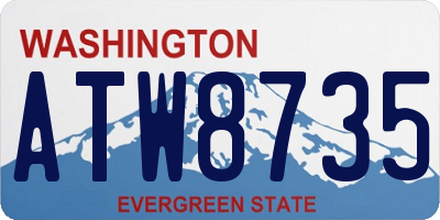 WA license plate ATW8735