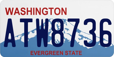 WA license plate ATW8736