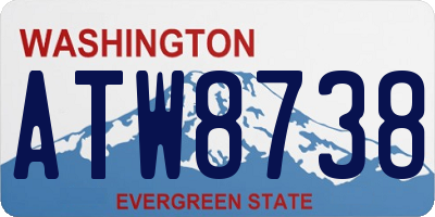 WA license plate ATW8738