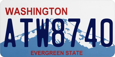 WA license plate ATW8740