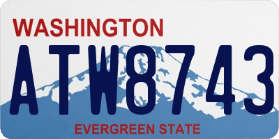 WA license plate ATW8743