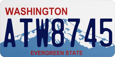 WA license plate ATW8745