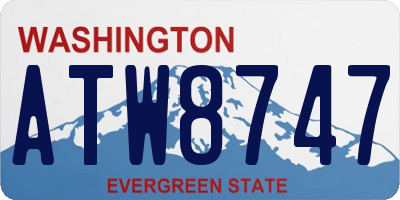 WA license plate ATW8747