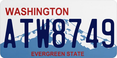 WA license plate ATW8749