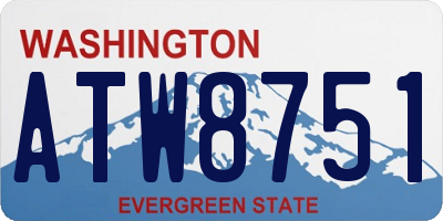 WA license plate ATW8751