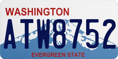 WA license plate ATW8752