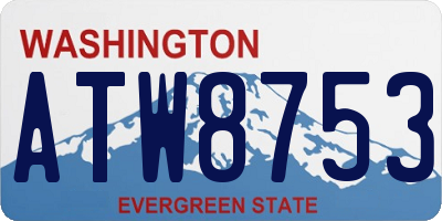 WA license plate ATW8753