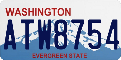 WA license plate ATW8754