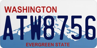WA license plate ATW8756