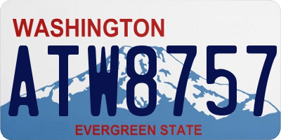 WA license plate ATW8757
