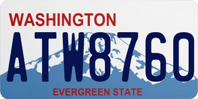 WA license plate ATW8760