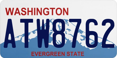 WA license plate ATW8762