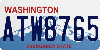 WA license plate ATW8765