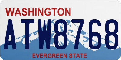 WA license plate ATW8768