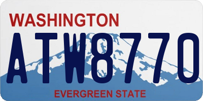 WA license plate ATW8770