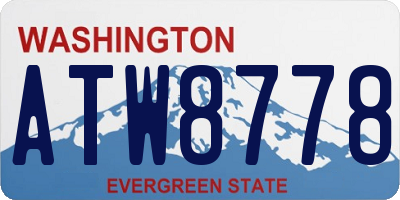 WA license plate ATW8778
