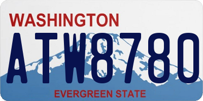 WA license plate ATW8780