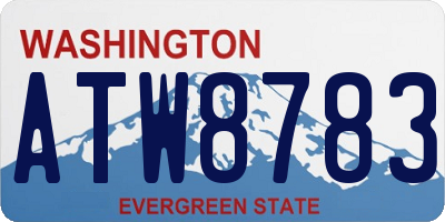 WA license plate ATW8783