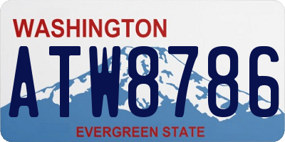 WA license plate ATW8786