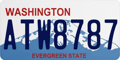 WA license plate ATW8787