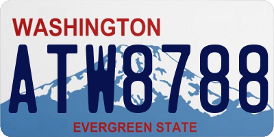 WA license plate ATW8788