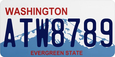 WA license plate ATW8789