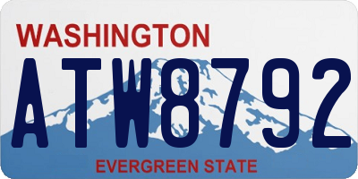 WA license plate ATW8792