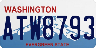 WA license plate ATW8793