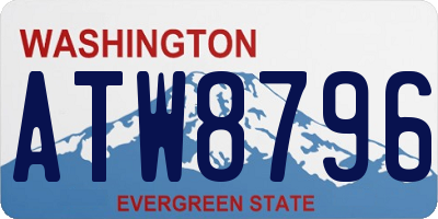 WA license plate ATW8796