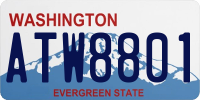 WA license plate ATW8801