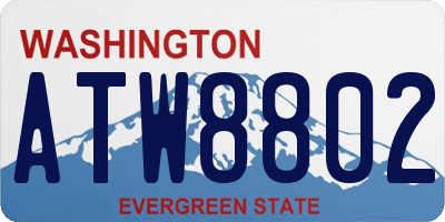 WA license plate ATW8802