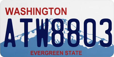 WA license plate ATW8803