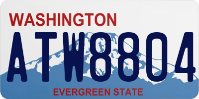 WA license plate ATW8804