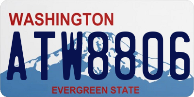 WA license plate ATW8806