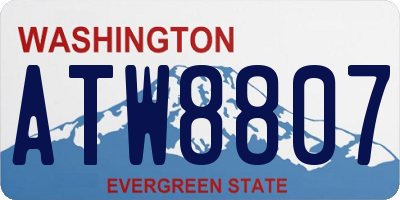 WA license plate ATW8807