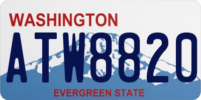 WA license plate ATW8820
