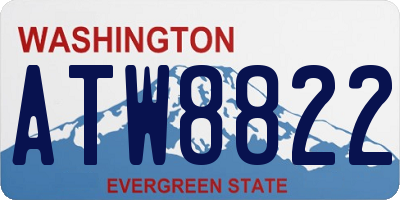 WA license plate ATW8822