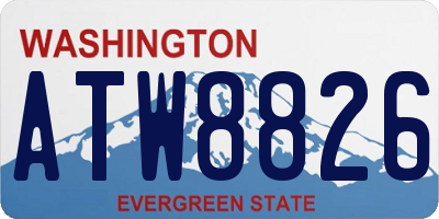 WA license plate ATW8826
