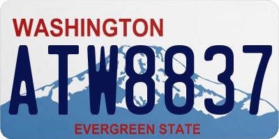 WA license plate ATW8837