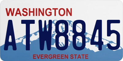 WA license plate ATW8845