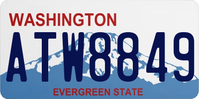 WA license plate ATW8849