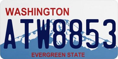 WA license plate ATW8853