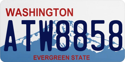 WA license plate ATW8858
