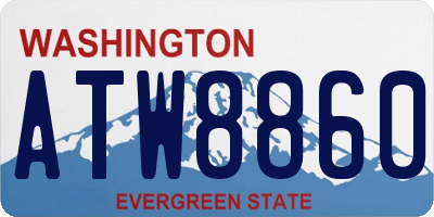 WA license plate ATW8860